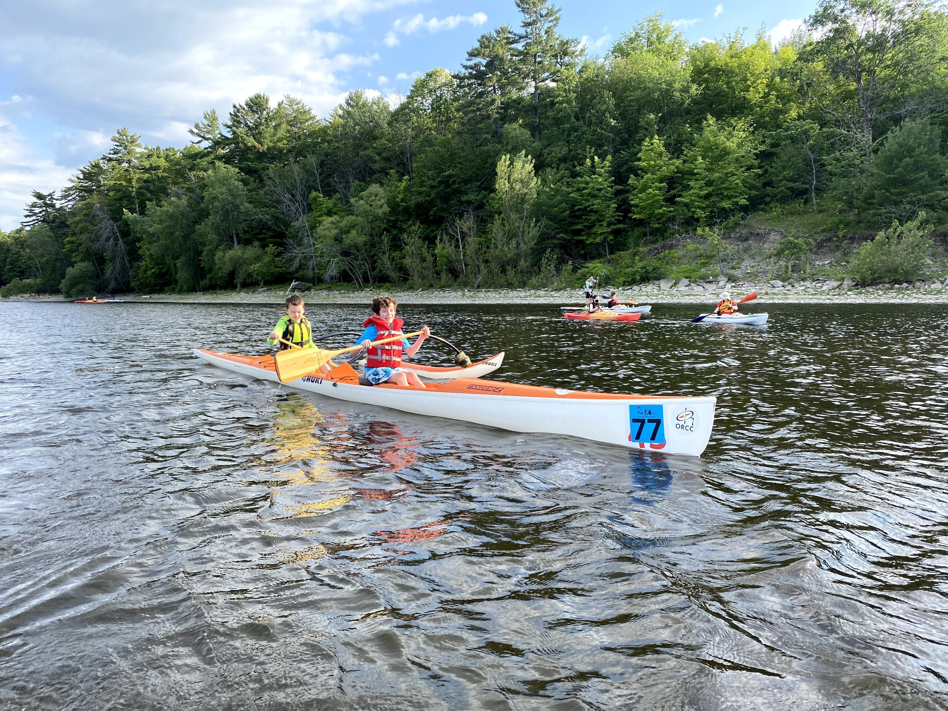 I2C athletes paddling the OC2 on a beautiful  spring evening.