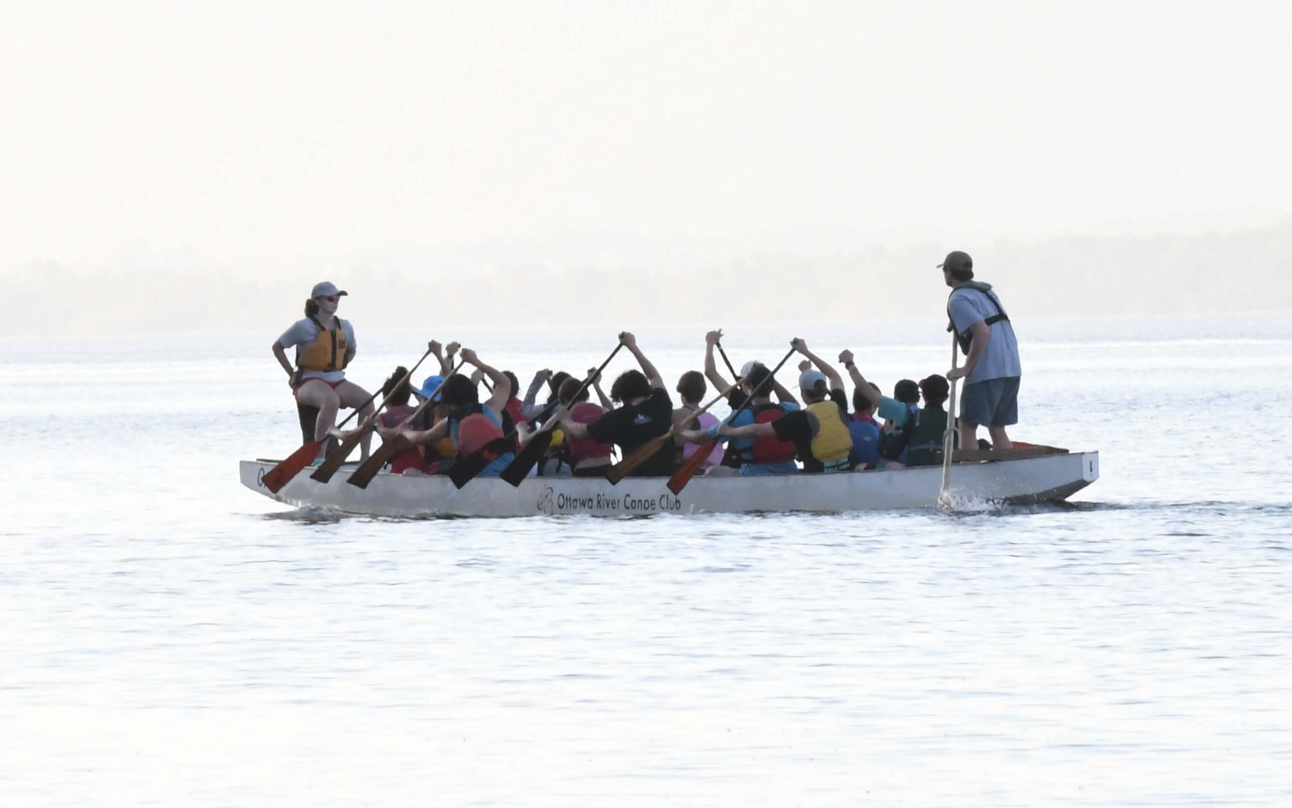 ORCC Youth Dragon Boat crew practicing for the Ottawa Dragon Boat Festival!